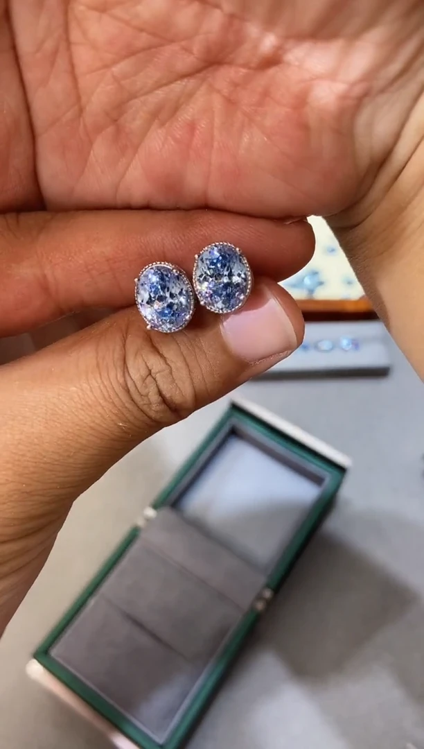 海蓝宝石耳坠银S925镶嵌.........