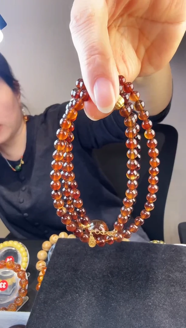 琥珀颈饰未镶嵌琥珀项链07