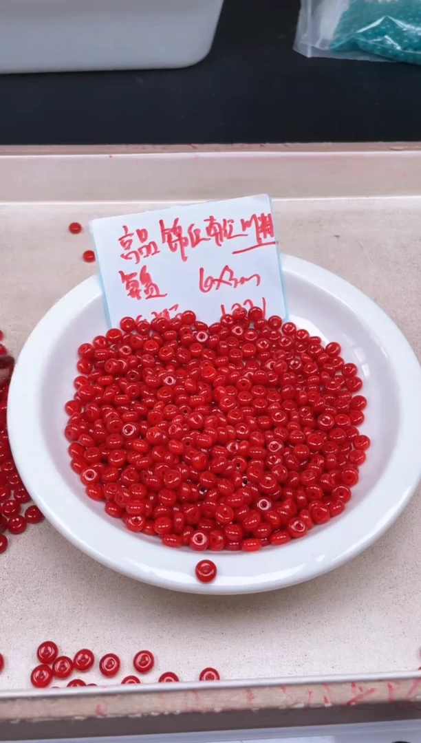 【闪购商品】玛瑙/玉髓颈饰未镶嵌w2256锦红算盘6*3mm*40颗