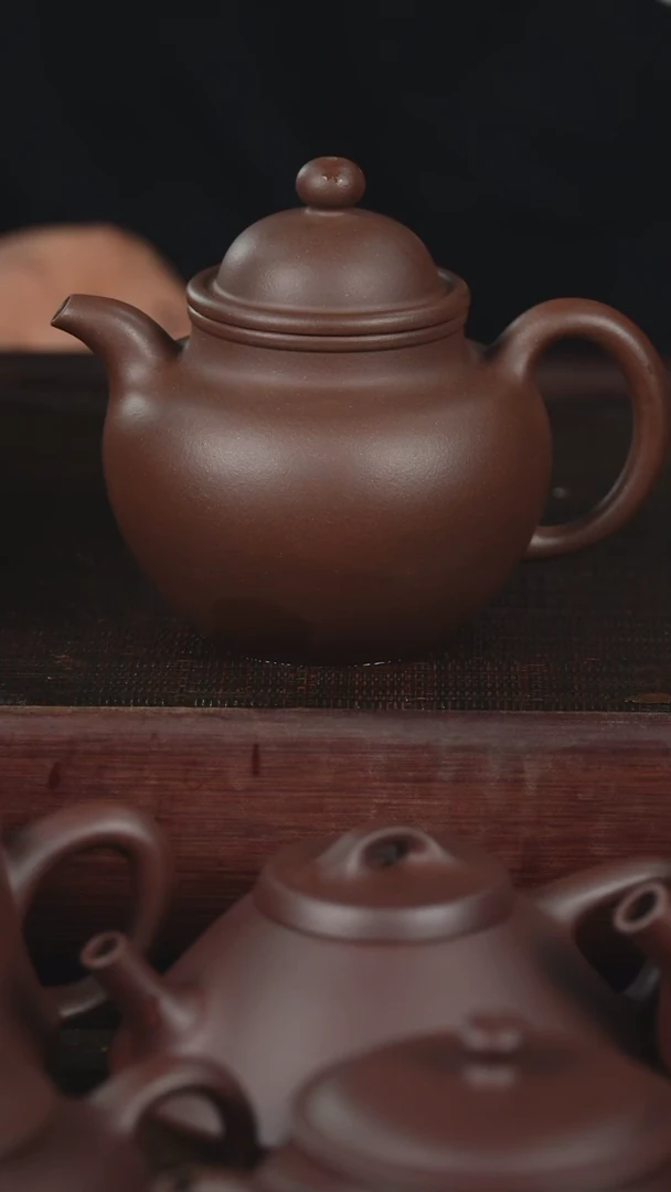 茶壶紫砂微瑕250cc老紫泥掇球