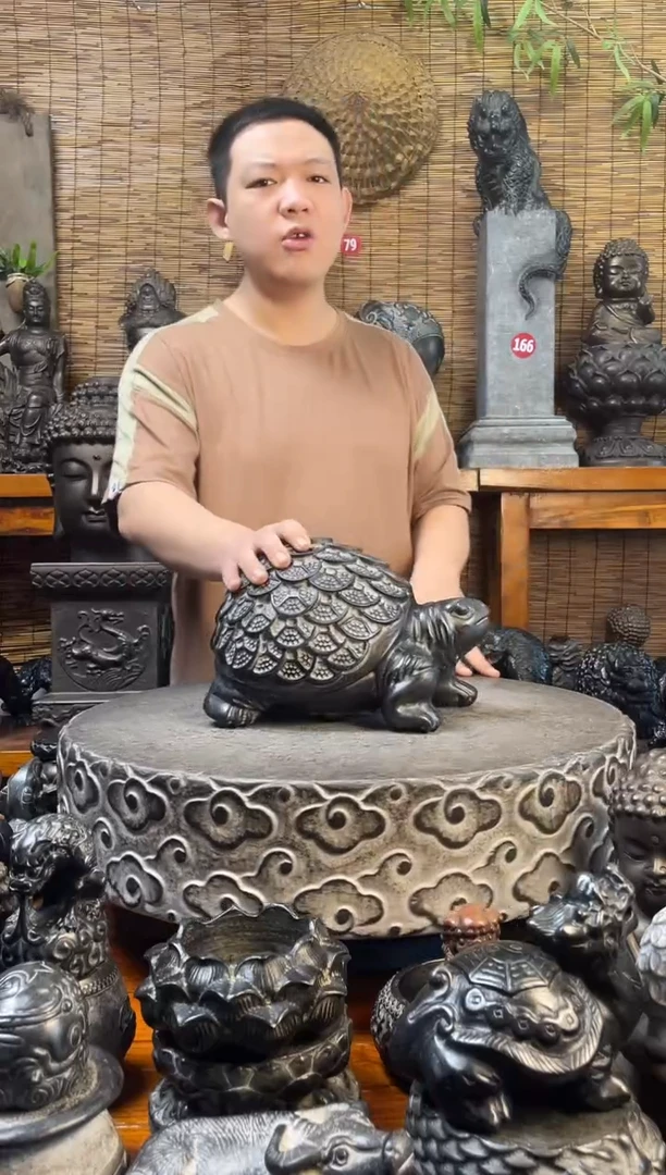 石材30金钱龟天然青石雕刻