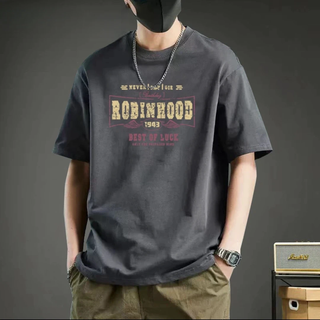 美式复古重磅短袖T恤男士纯棉潮流夏季潮牌半袖衣服宽松休闲上衣