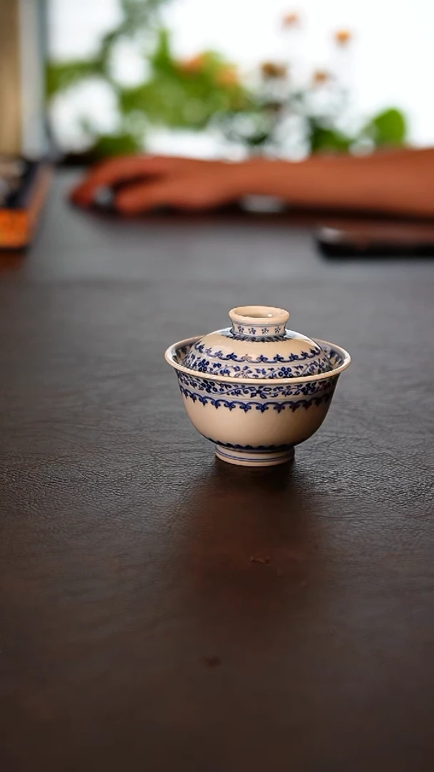 瓷片成蕴窑 青花盖碗