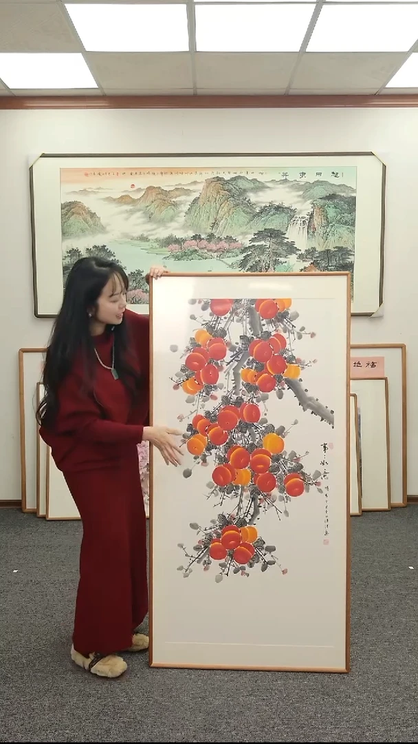 国画手绘155*76事事如意带框