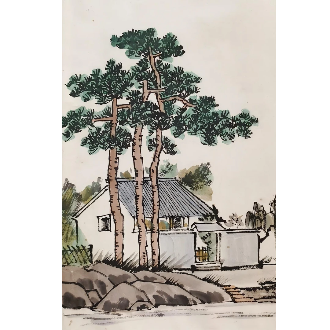 【辽拍】V250709-2-753《山水》（1.4平尺) 纸本镜片  yy1203t