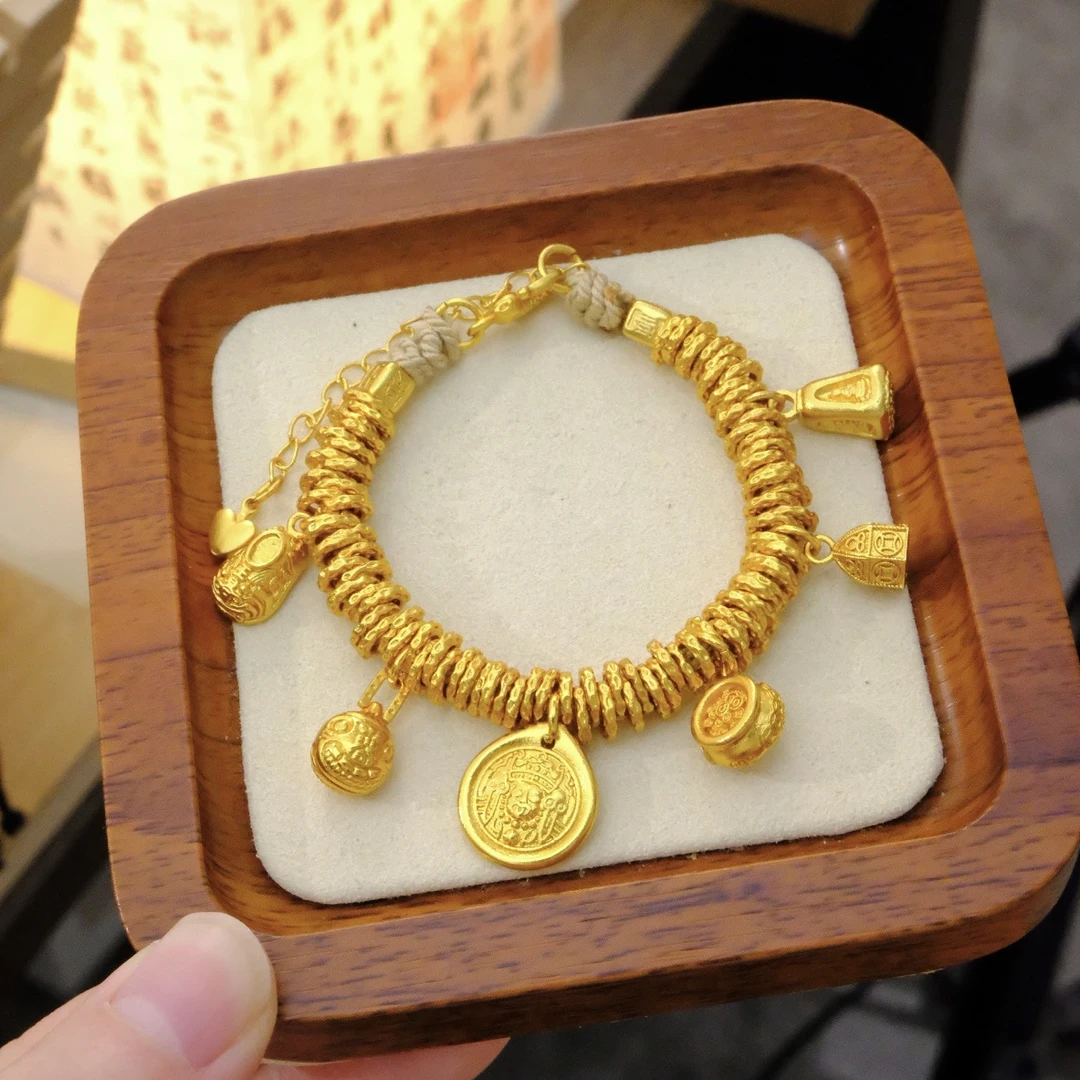 铜合金手链 秋冬新款时尚六宝扎基拉姆手工编织盘缠手链精美