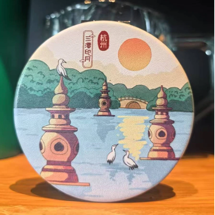 杭州文创随身镜化妆镜西湖十景浙江旅游纪念品送女生礼物