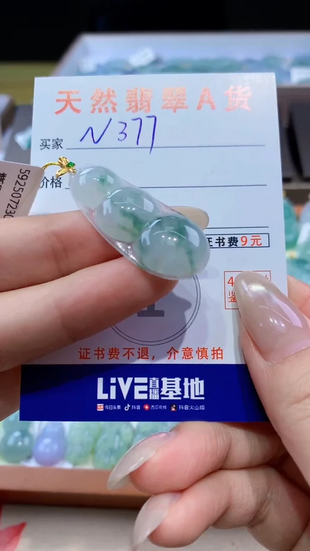 颈饰18K金镶嵌翡翠天然翡翠A货挂件