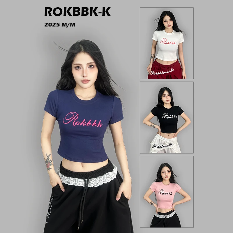 ROKBBK-K/布韩街舞潮牌运动T恤女宽松版型休闲嘻哈jazz爵士舞短袖