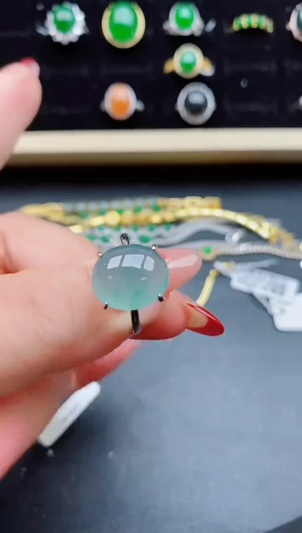 【闪购商品】翡翠戒指银S925镶嵌508005