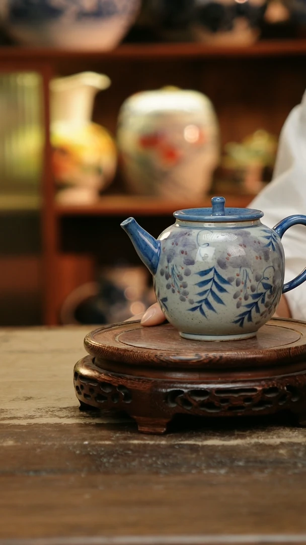 摆件景德镇纯手工釉下彩精品茶具