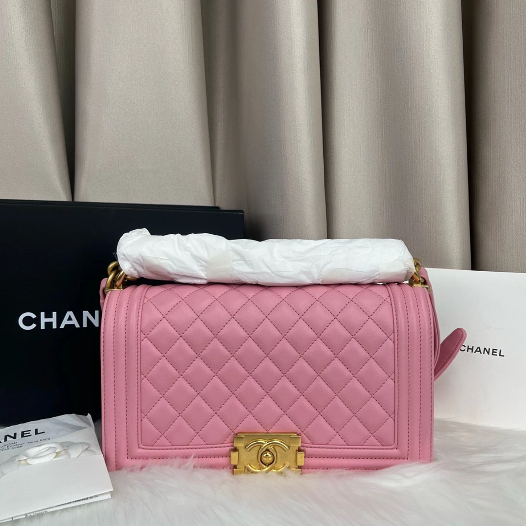 未使用 Chanel/香奈儿 【总仓】Leboy粉金中号包/BGK302350058