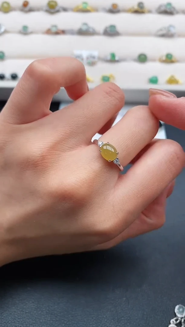 银S925镶嵌戒指翡翠22222222+3