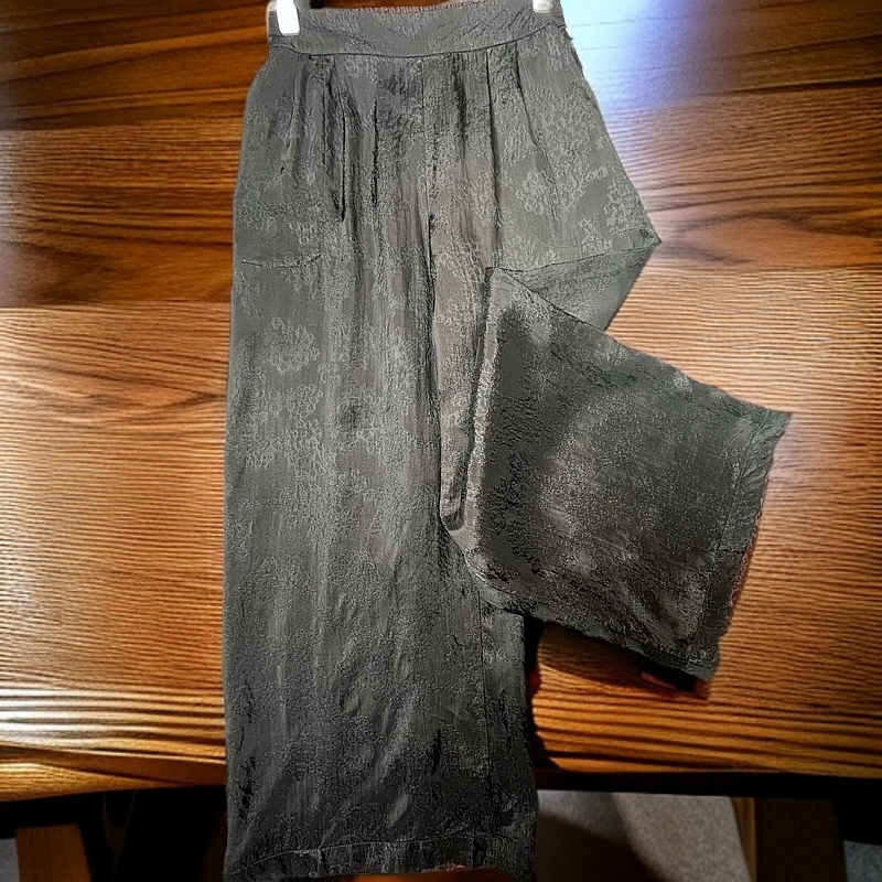 【蚕翼】香云老料双面穿新中式气质百搭高腰宽松直筒裤144