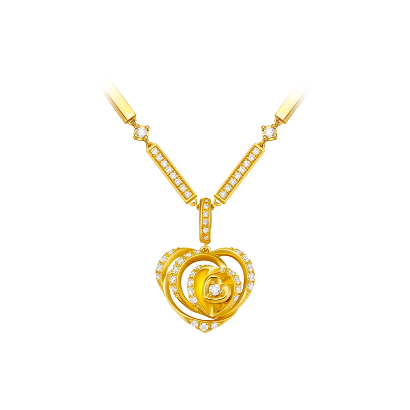 【DR黄金】ROSE HEART 系列 挚爱 套链 TL0406足金备婚推荐