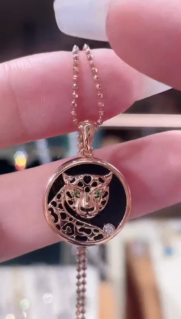 吊坠(不含链)钻石18K金镶嵌吊坠不含链子