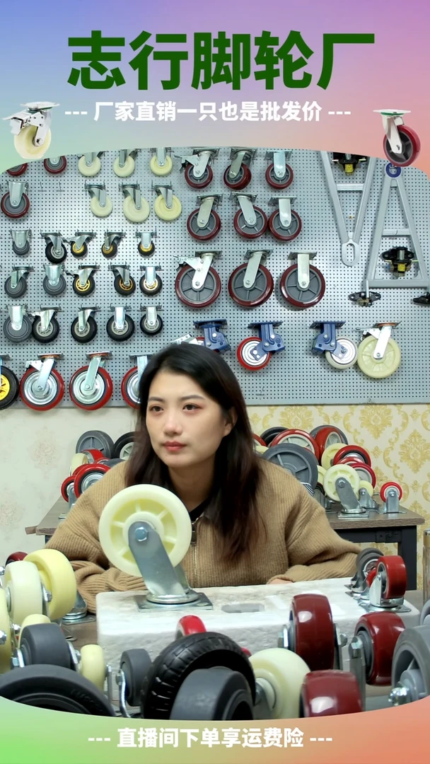 6寸工业顺通PP白色，50个万向