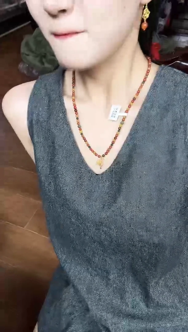 南红玛瑙未镶嵌颈饰南红经书套链