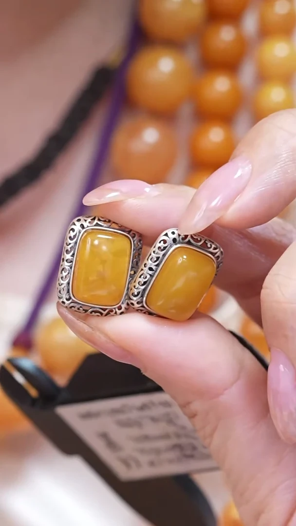 蜜蜡颈饰银S925镶嵌5693天然蜜蜡珠宝奇石云端妖孽全部保真