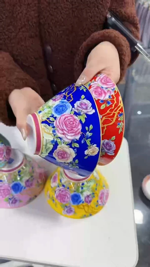 【闪购商品】瓷片斗笠碗6英寸面碗混色2个