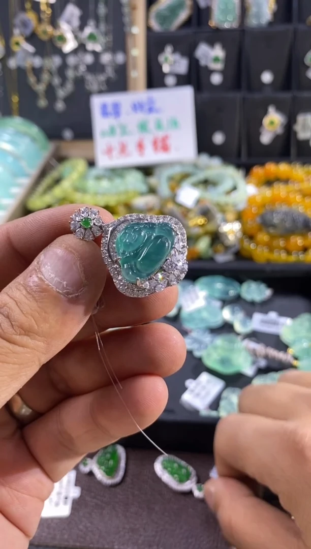 颈饰银S925镶嵌翡翠1