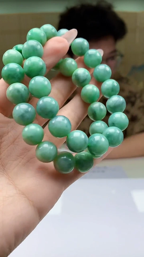 【闪购商品】定制翡翠未镶嵌4688ty-毛货手串两条39