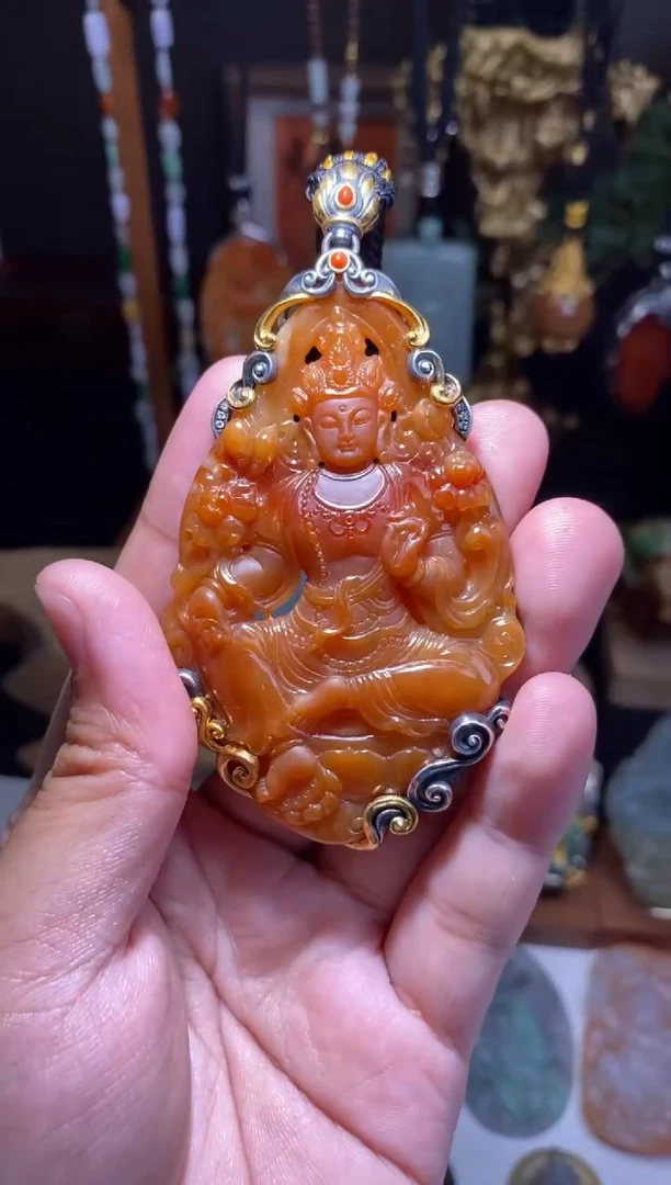 翡翠银S925镶嵌颈饰老*翡翠