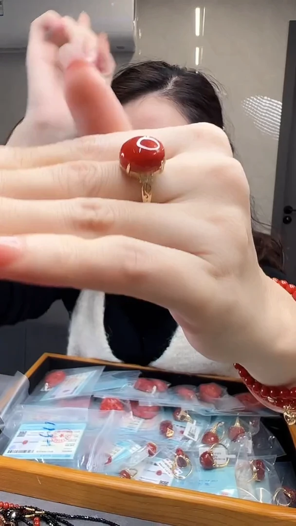 【闪购商品】南红玛瑙戒指银S925镶嵌/YK