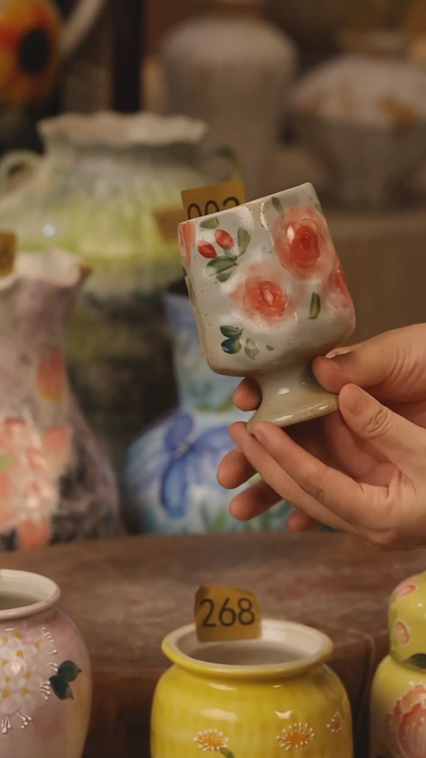 陶瓷002景德镇设计师手作花器摆件侘寂风