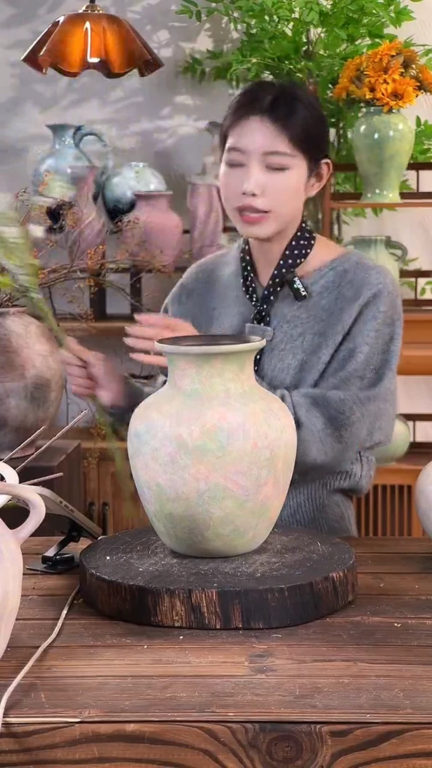 苔点绿-胖肚瓶大号