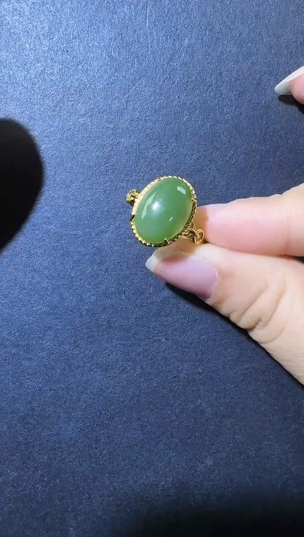 【闪购商品】和田玉（糖玉）戒指银S925镶嵌戒指