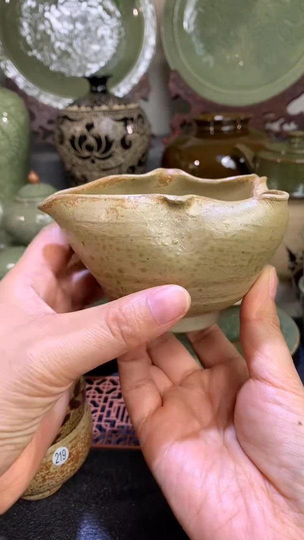 ****雨耀州窑手工柴灰釉主人杯一只