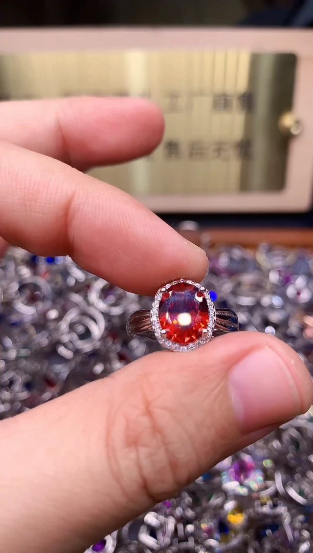 【闪购商品】石榴石戒指银S925镶嵌........