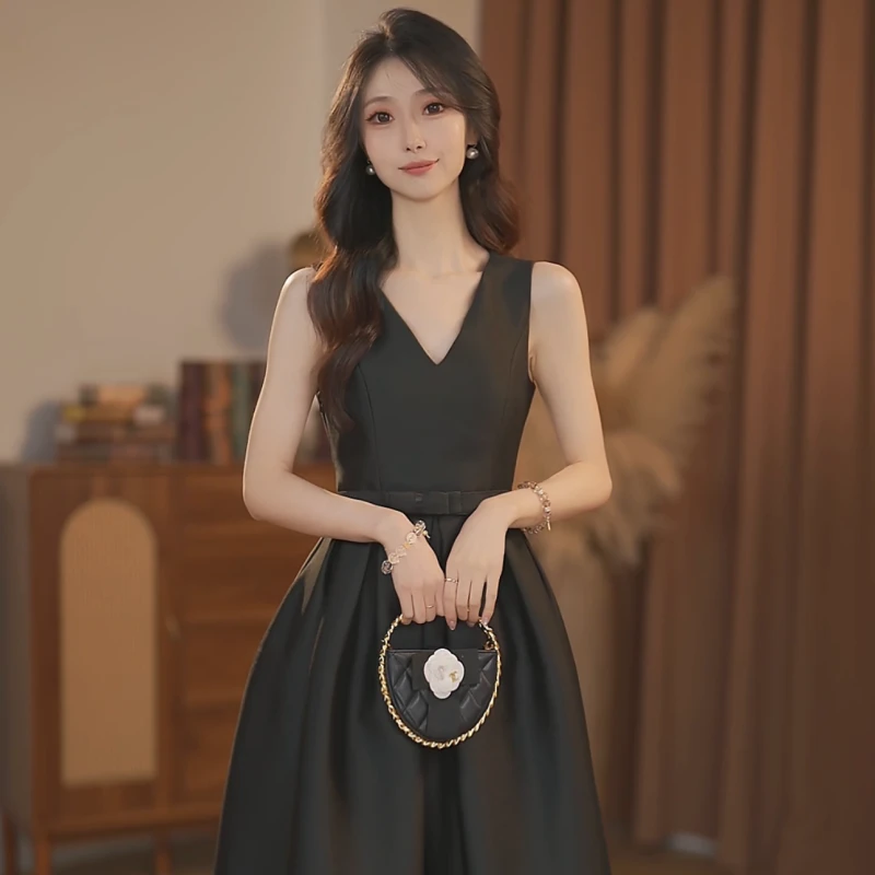 【大金】夏款新款高定法式V领设计气质修身显瘦连衣裙-YL60038