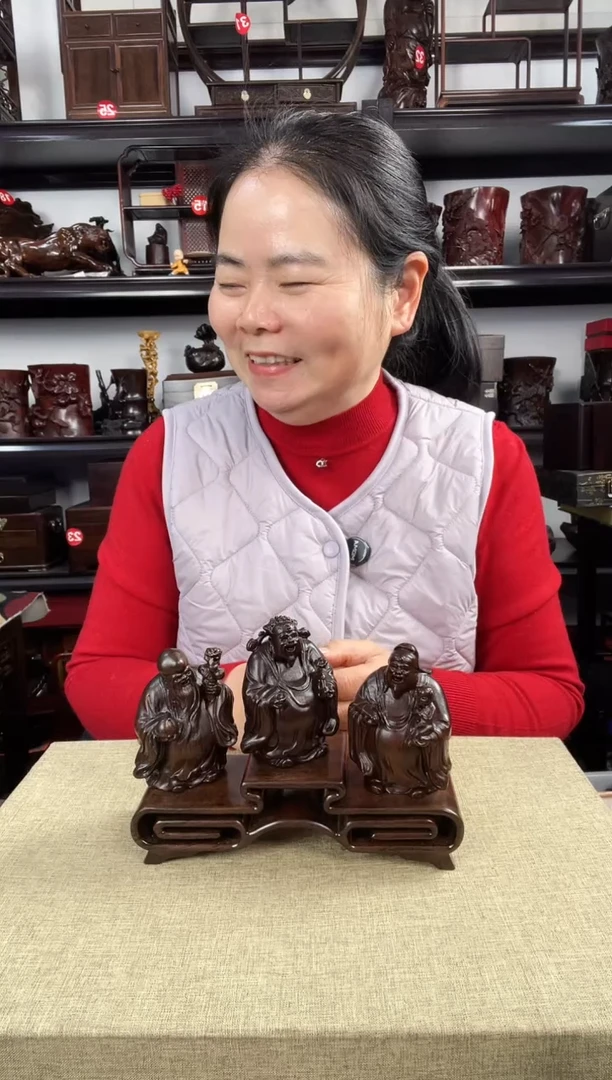 木三连+福禄寿老李红木工艺品