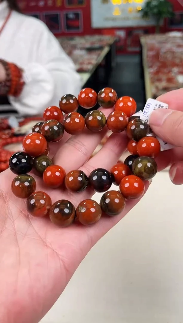 未镶嵌大山包包浆手串15+南红玛瑙（多样式发其一）