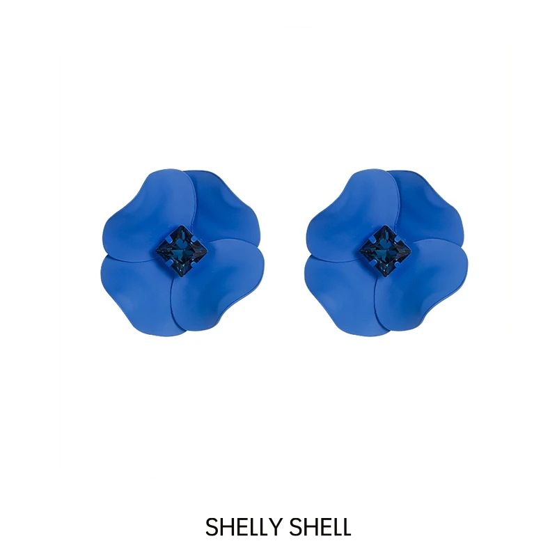 Shelly Shell 铜合金耳饰 蓝调耳钉 时尚小众设计