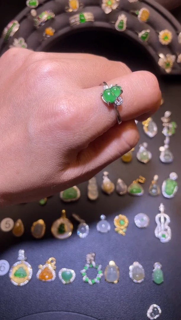 吊坠(不含链)银S925镶嵌翡翠1