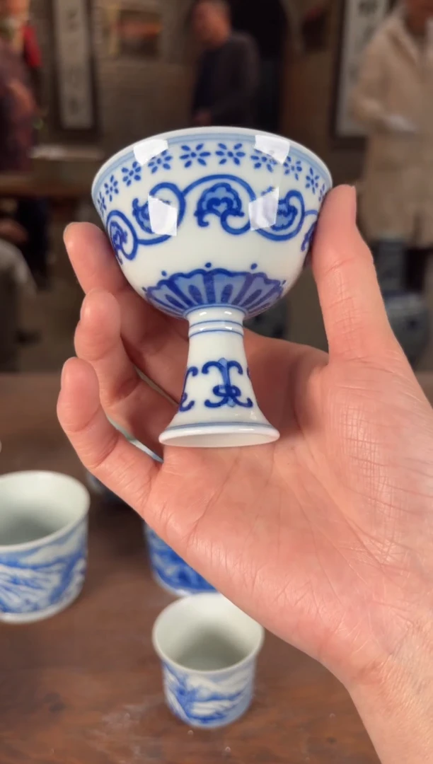 【闪购商品】杯看山柴窑青花看山柴窑青花