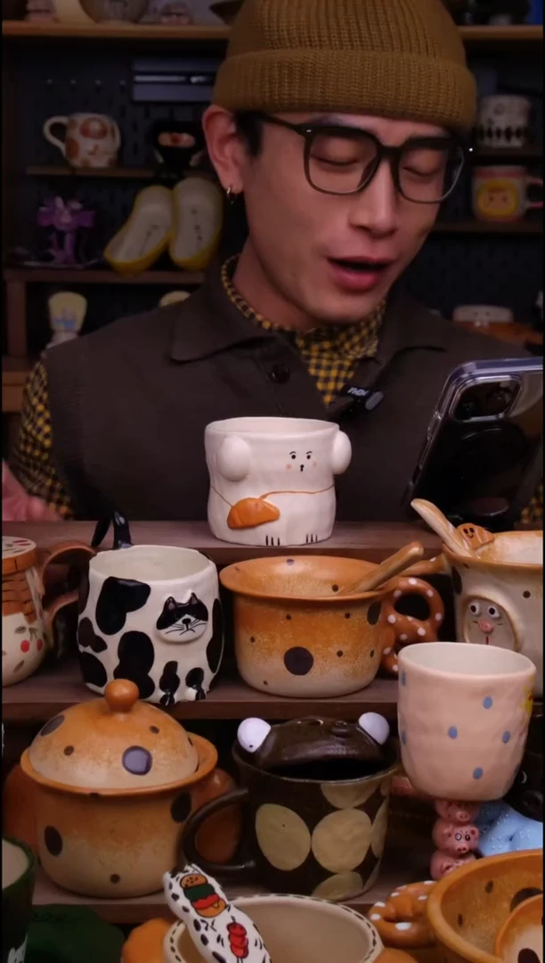 杯子陶景德镇可爱设计师款陶瓷