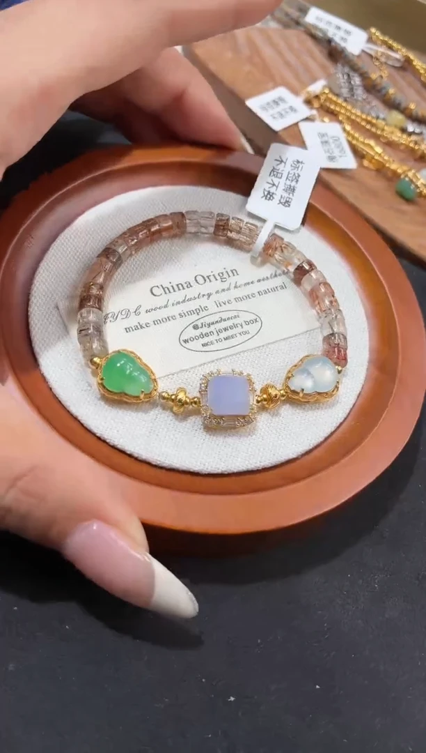 吊坠(不含链)银S925镶嵌翡翠手串