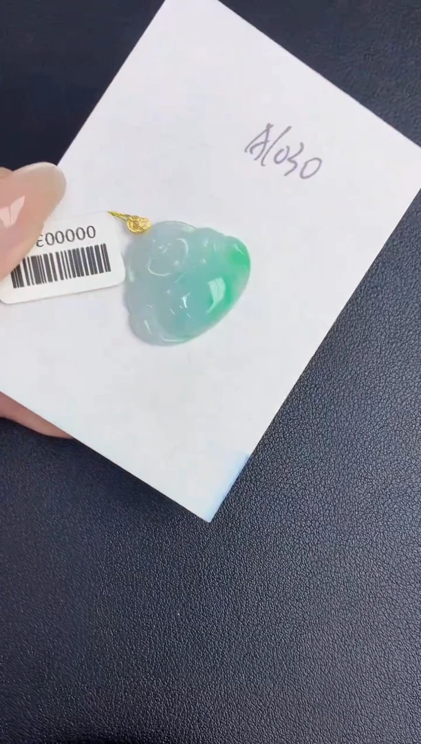 翡翠18K金镶嵌颈饰缅甸天然翡翠A货