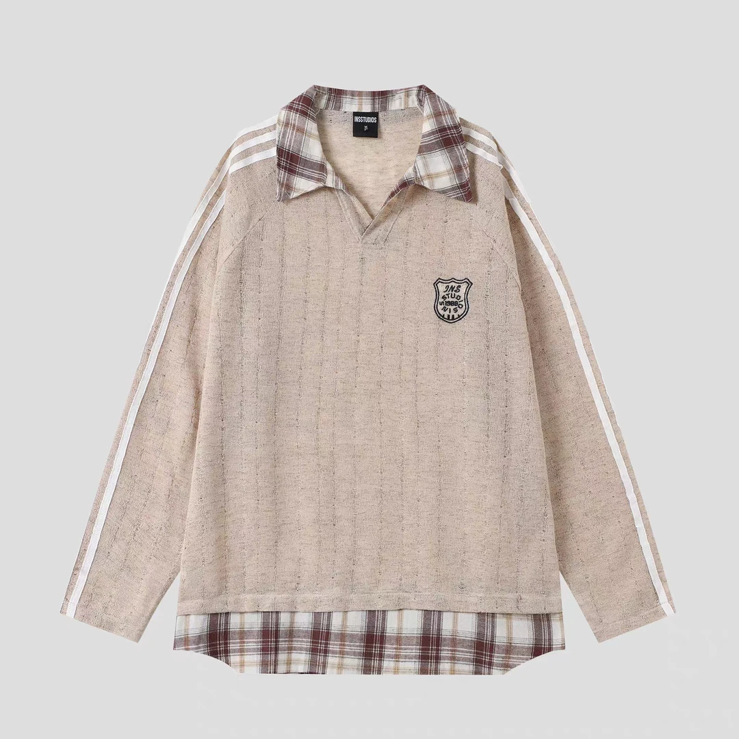 【零零51号81号】印花条纹拼接见详情街头短袖T恤潮流休闲春日