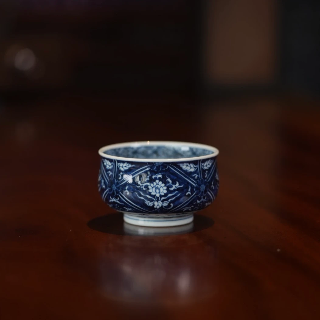 【己和】青花系列 景德镇手工手绘 宝相花卉 茶器 663