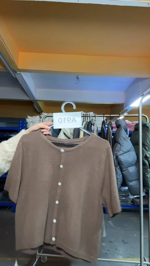 A910咖色开衫均码