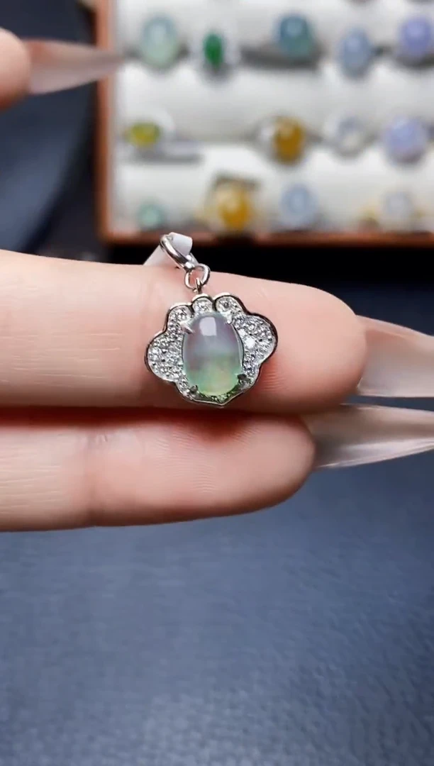 银S925镶嵌戒指翡翠2777