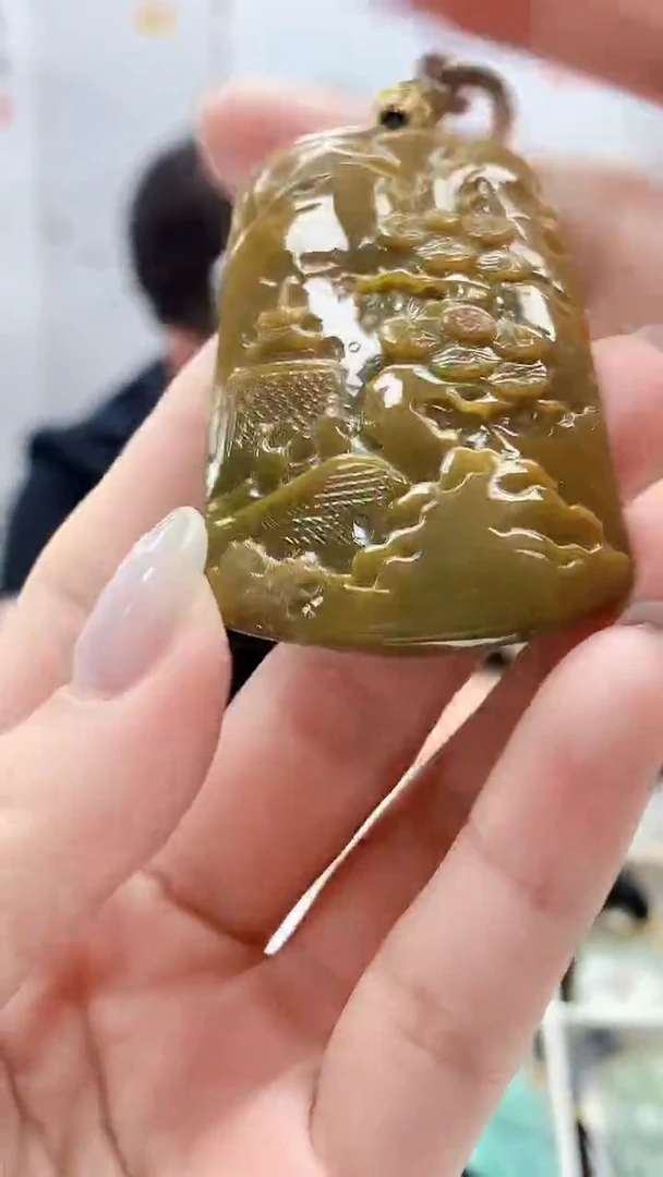 定制翡翠未镶嵌5060lr-毛货挂件137