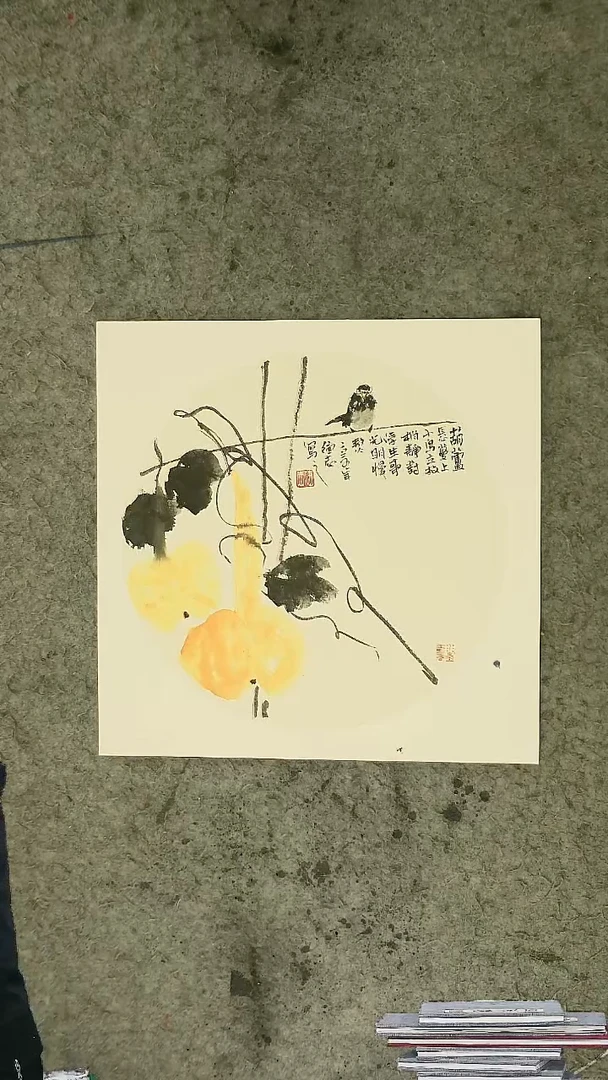 国画温德志老师 国画 禅意小品  50*50卡纸