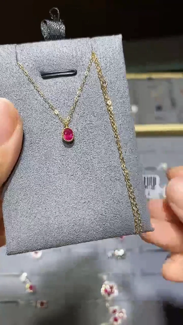 项链18K金镶嵌红宝石