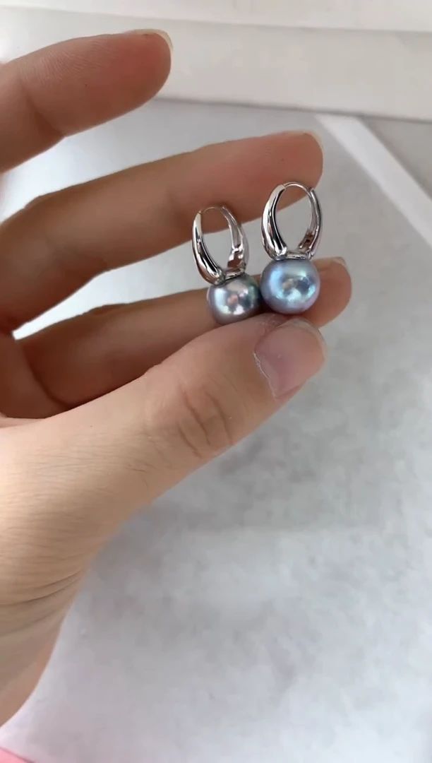 银S925镶嵌耳饰海水珍珠1